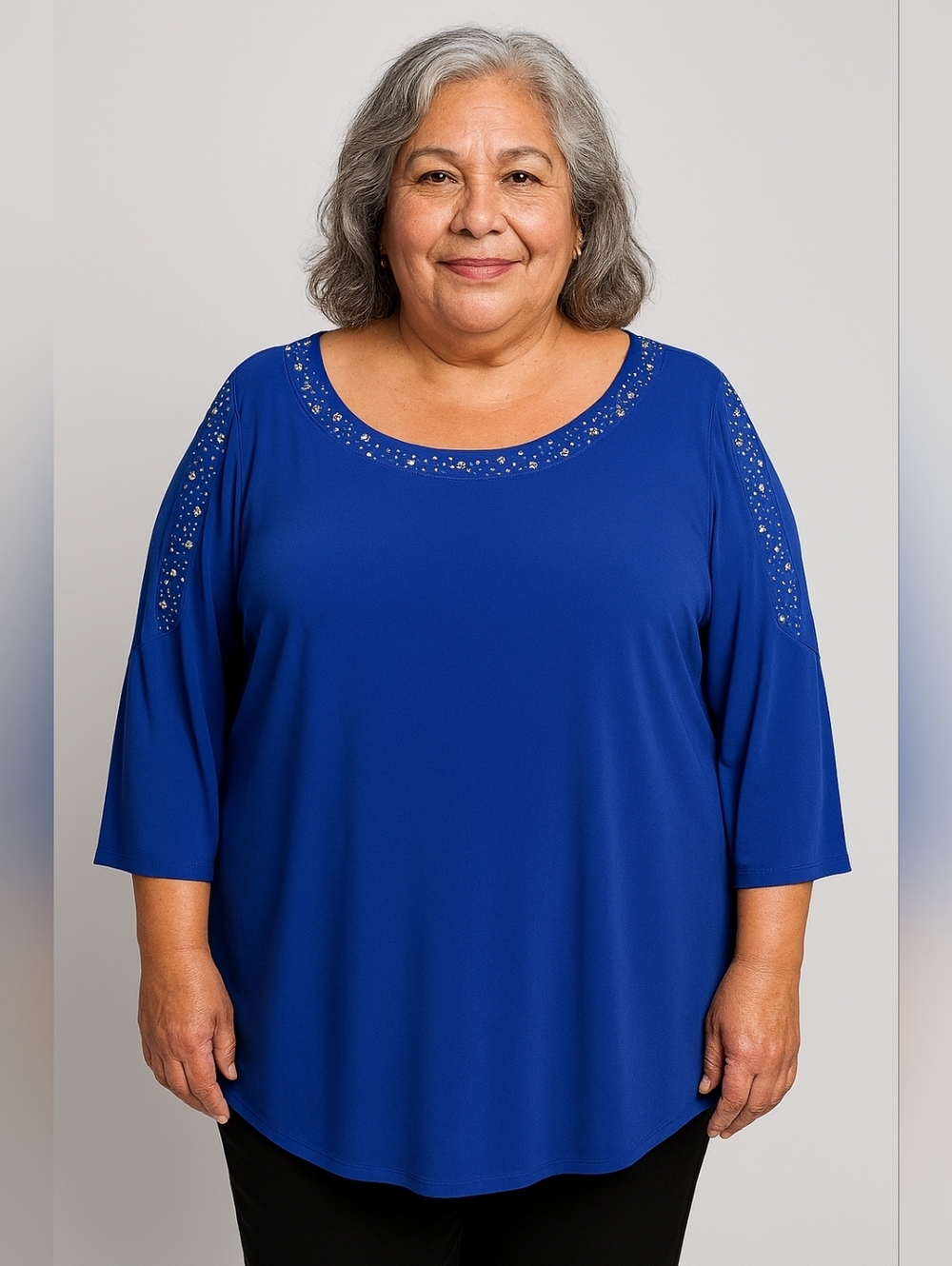Susan Graver Vibrant Blue Top